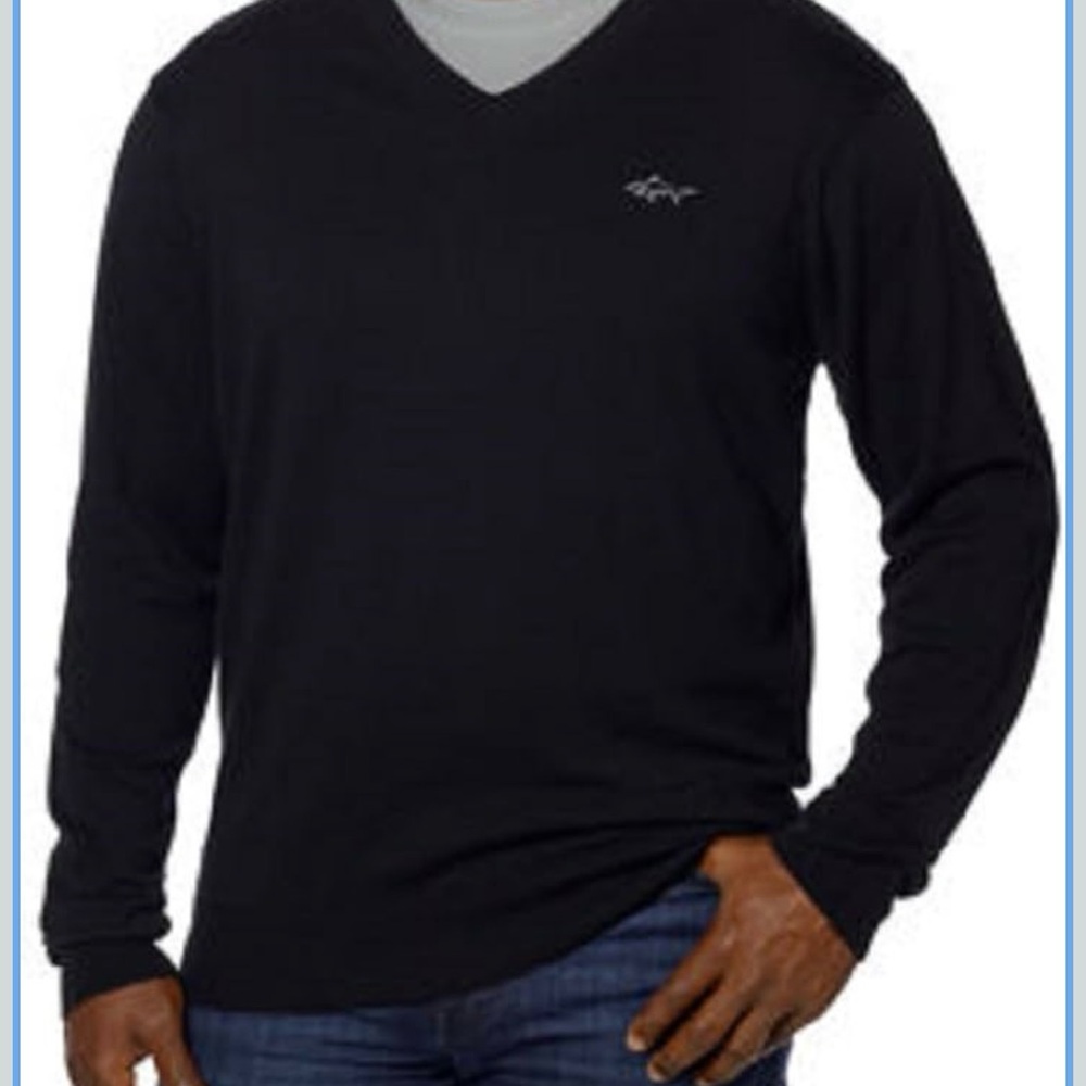 Greg Norman Collection Black V-Neck Sweater